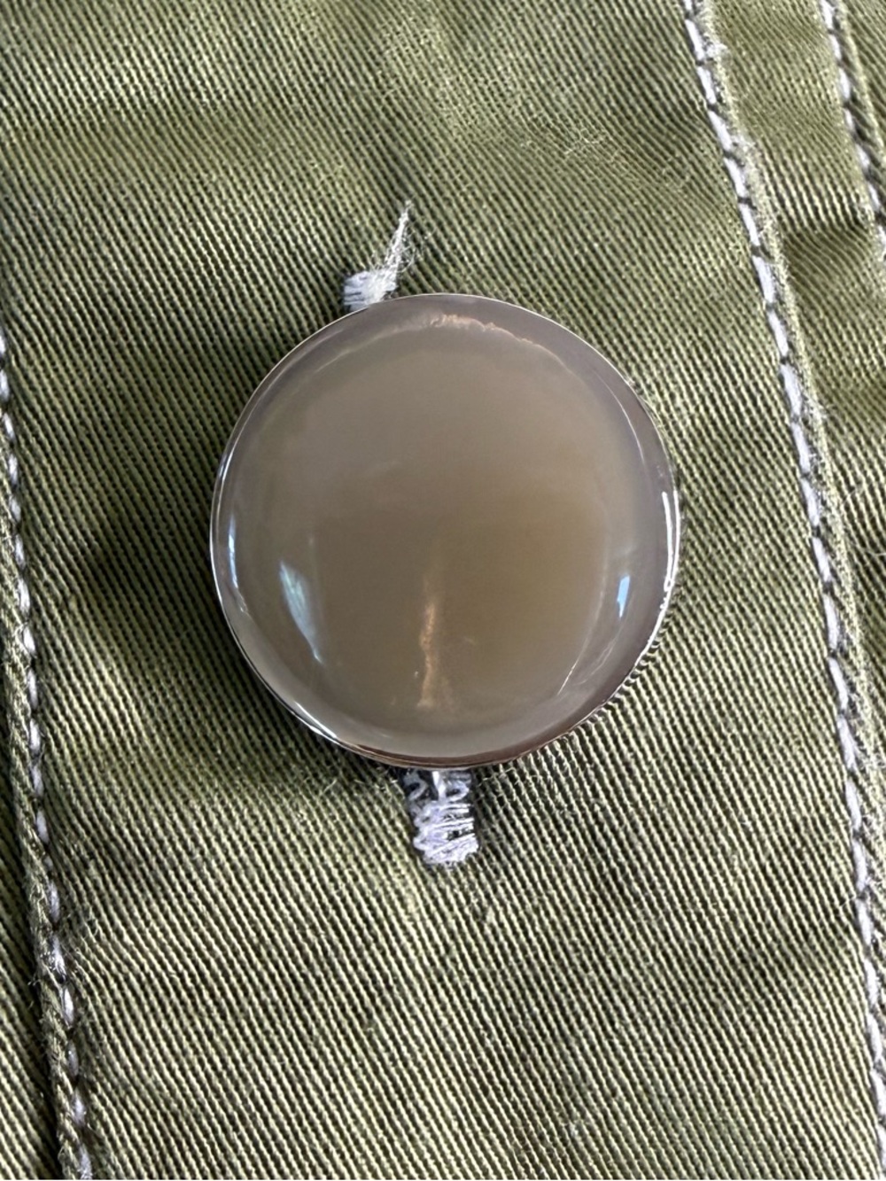 ModCloth Olive Green Utility Shirt Dress Button Front Tie Waist Pockets Retro 8 - Picture 15 of 16
